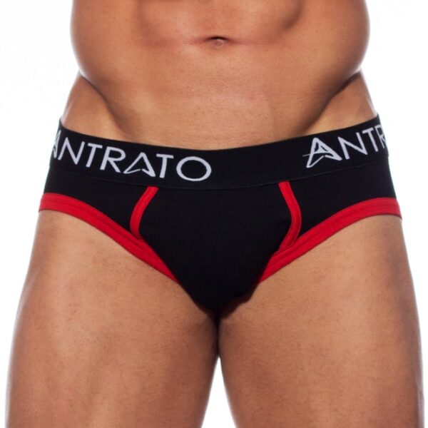 Jockstrap Slip Antrato - Preta e Vermelha