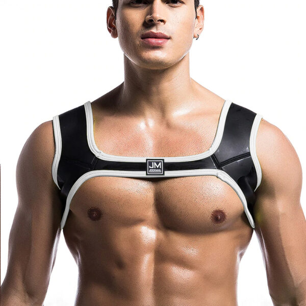 Harness de Neoprene Preto e Branco Jockmail