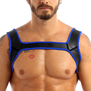 Harness de Neoprene Preto e AzulHarness de Neoprene Preto e Azul Jockmail