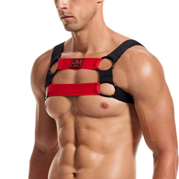 Harness em Elástico Preto e Vermelho da Jockmail